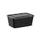 Cosmoplast 1000 ml Pack Of 10 Black Microwave Containers With Clear Lids