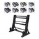 YALLA HomeGym 8 Pairs (2.5KG to 20KG) Round Dumbbells Commercial Grade With 3-Tier Dumbbell Rack Stand