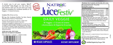 Natrol Juicefestiv Capsules To Get Your Daily Fruits And Veggies (Pack Of 2)- 60 Count