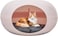 Cat bed for small pets and kittens, Comfortable and durable plastic donut cat bed with Removable cushion and Non-slip bottom, Semi-closed waterproof pet bed 50 cm (Pink)