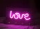 Generic - Salla Wooden Key Hooks Holder for Wall Mount (4-Hook Rack) with LED Neon LOVE