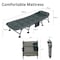 HEXAR&reg; Premium Camping Cot Comfortable Folding Bed 160 KG Capacity 8 Legs Portable Bed 6 Angle Luxury Recliner Lounge Chair Sleeping Mattress Indoor Outdoor Office Lounger Adult Beach Bed (Dark Green)