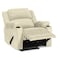 In House Velvet Rocking Cinematic Recliner Chair With Cups Holder - Light Beige - Lazy Troy