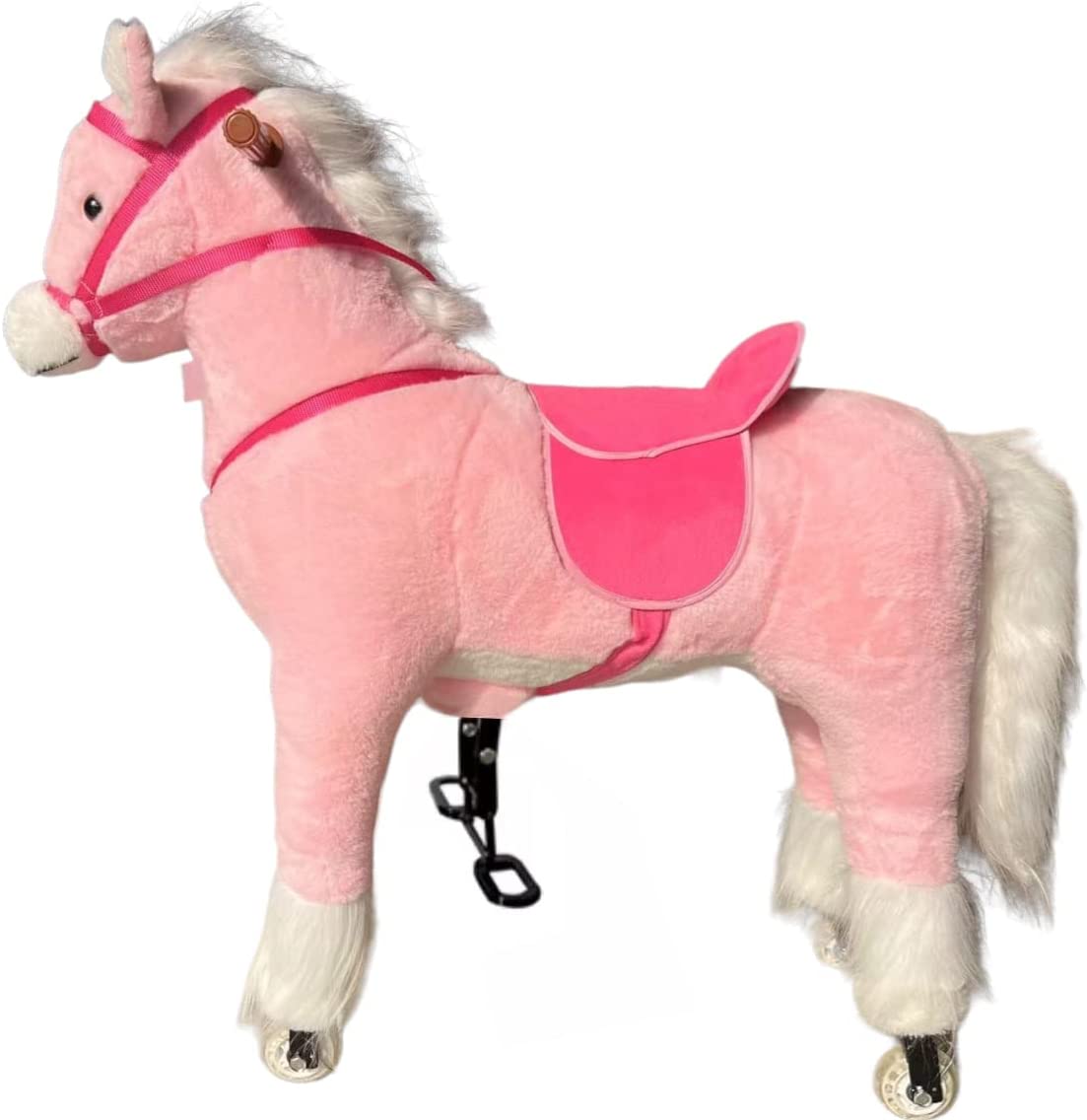 Lovely Baby Ride On Horse LB J001 For Kids, Horse Riding Toys Action Pony Large Mechanical Horse To Ride On Bounce Up And Down And Move For Children 4-12 Years (Pink)