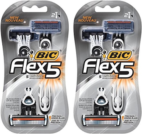 Bic Flex 5 Comfort Disposable Shaving Razor Multicolour 2 Razors