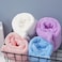 Generic-Microfiber Bath Towel Wrap Quick Drying Towel Cap Hat Soft Water Absorbent Hair Towel Wrap Shower Cap with Button for Women Lady Girl Curly Long Wet Hair