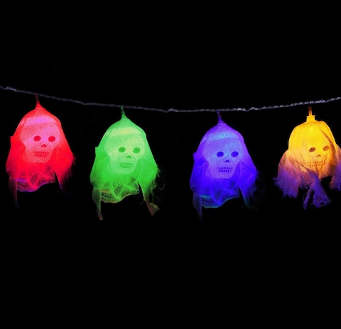 Halloween Ghost Skull LED String Lights Multi-Colour 165cm