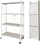 4 Tier Foldable Storage Shelf Unit with Wheel, Heavy Duty Storage Shelving Unit for Kitchen, Garage and Laundry Bathroom(white)