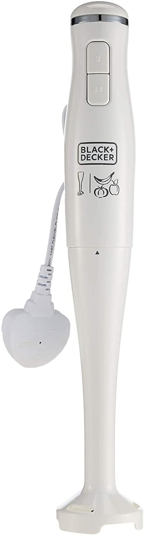 Black &amp; Decker 300W 2 Speed Stick Hand Blender With Calibrated Beaker, White - Sb2500-B5, 2 Years Warranty