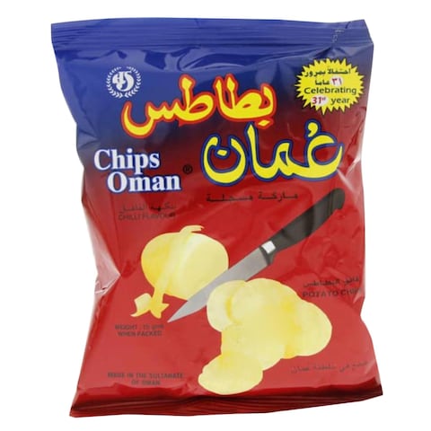 Oman Potato Chips Oman Chilli 22g x Pack of 14