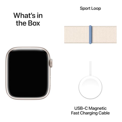 Apple Watch Series 9 GPS 41mm Starlight Aluminium Starlight Sport Loop