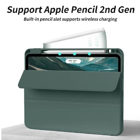HYX New iPad Pro 12.9 Inch Case 2022(6th Gen)/2021(5th Gen)/2020(4th Gen) with Pencil Holder,Smart iPad Case [Auto Wake/Sleep] with Auto 2nd Gen Pencil Charging (Green)