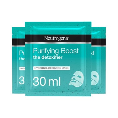 Neutrogena Purifying Boost Hydrogel Face Mask 30ml Pack of 3