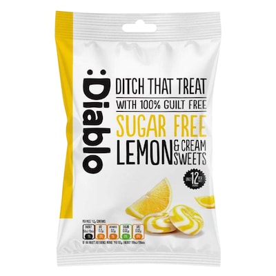Diablo Sugar Free Lemon And Cream Sweets 75g