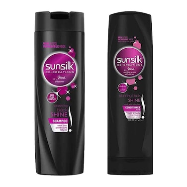 صانسيلك شامبو - أسود لامع - 350 مللي + بلسم - 350 مللي