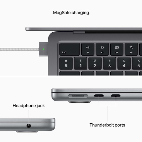 Apple Macbook Air 13.6 Inch, 8GB RAM, 256GB SSD, Space Grey (M2 Chip, 8-Core GPU, English Keyboard, MLXW3ZS/A)