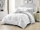 Comfy Luxe Soft 6 Pcs King Size Cotton Comforter Bedding Set-Silver