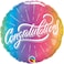 Qualatex Round Congratulations Foil Balloon- 18 Inch Size- Vibrant Ombre