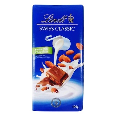 Lindt Swiss Classic Roasted Almonds Chocolate 100g