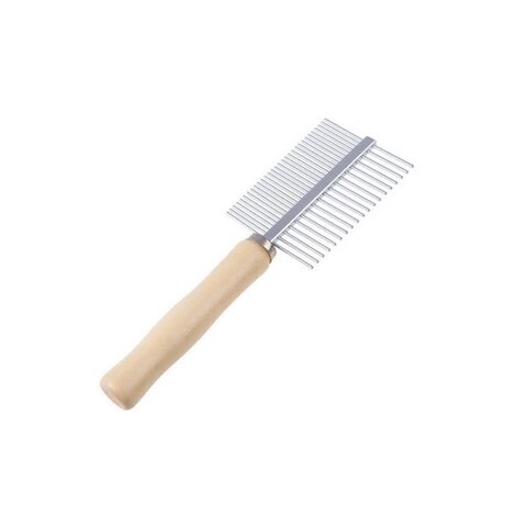 Petbroo Steel Comb With Wooden Handle 17x5cm