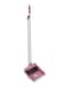 Marrkhor Long Handle Broom With Dustpan, Pink/Black/Grey