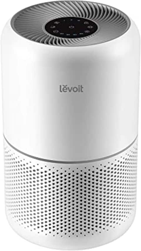 Levoit Air Purifiers for Home Dust Smoke Pet Hair, Up to 40m&sup2;, H13 True HEPA Air Filter with Timer, Sleep Mode, Ozone Free, 24dB Quiet Air Cleaner for Bedroom, Office, Core 300, White
