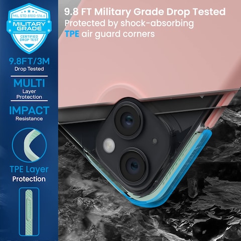 Remson Mag-X Magnetic Hybrid Protective Silicone Case Military Grade Protection For iPhone 14 (Pink)