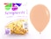Sempertex (25pcs) 18" Round Balloons, Peach Blush Latex Balloons 18"-1 Pc