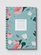 Lowha Spiral Notebook With 60 Sheets And Hard Paper Covers With Floral Green Design, For Jotting Notes And Reminders, For Work, University, School
