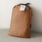 Luna Home Premium King Size 6 Pieces Bedding Set Without Filler, Solid Brown Tan Color, Satin Stripe Design