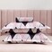 RISHAHOME 3-Piece King Size Printed Flat Sheet Set 1 Flat Sheet + 2 Pillow Cases Microfibre REVERIE