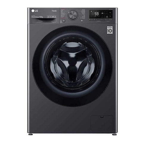 Lg F4Y5RYGYJV Front Loading Washing Machine with AI Wash and AIDD technology - 10 Kg - Black