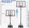 SKY LAND Sports Basketball Hoop   Basketball Goal on Wheels Adjustable Height 5 - 10 FT, 44" Backboard For Adults &amp; Kids, Outdoor Basketball Stand, EM-1873