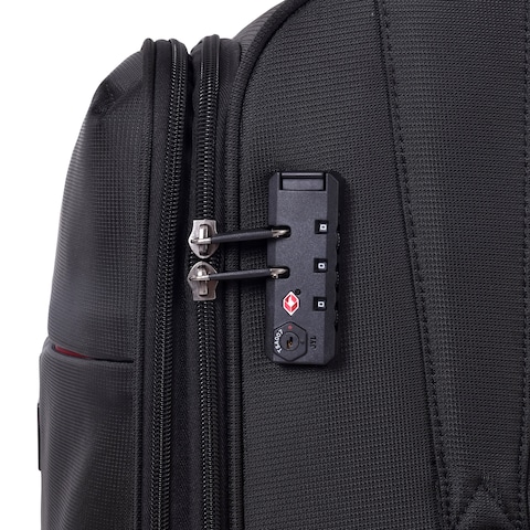 Eminent 4 Wheel Soft Casing Expandable Recycled Cabin Luggage Trolley 55cm Black&nbsp;V6101