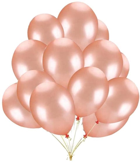 Jmd 3.2G 12 Inch 40Pcs Metallic Chrome Latex Balloon For Wedding Birthday Party Baby Shower Gender Revealdecoration (Rose Gold)