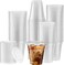 Yesocea [50 Pack] Premium Quality 8 Oz Plastic Cups With Leak-Proof Flat Lids - Perfect For Outdoor Events And Parties