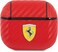 CG Mobile Ferrari PC PU Carbon Yellow Shield Metal Logo Case Compatible With Airpods 3, 360 Full Protection Cover Suitable For Wireless Charger Officially Licensed (Red)