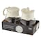 Qlux C-00256 Cream Pitcher And Sugar Bowl Set 2 Pieces Beige/Clear