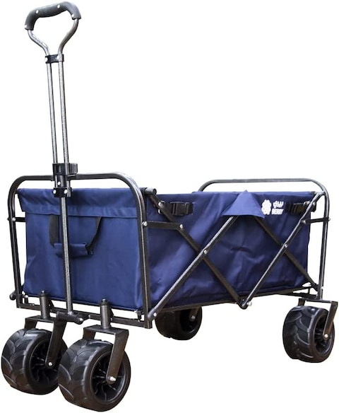 80Kg Foldable Heavy Duty Outdoor Trolley Utility Transport Cart - Blue