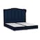 In House Shumt Linen Bed Frame - King - 200x200cm - Dark Blue