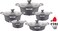 DESSINI - 17-Piece Granite Cookware Set - Grey - 32 cm