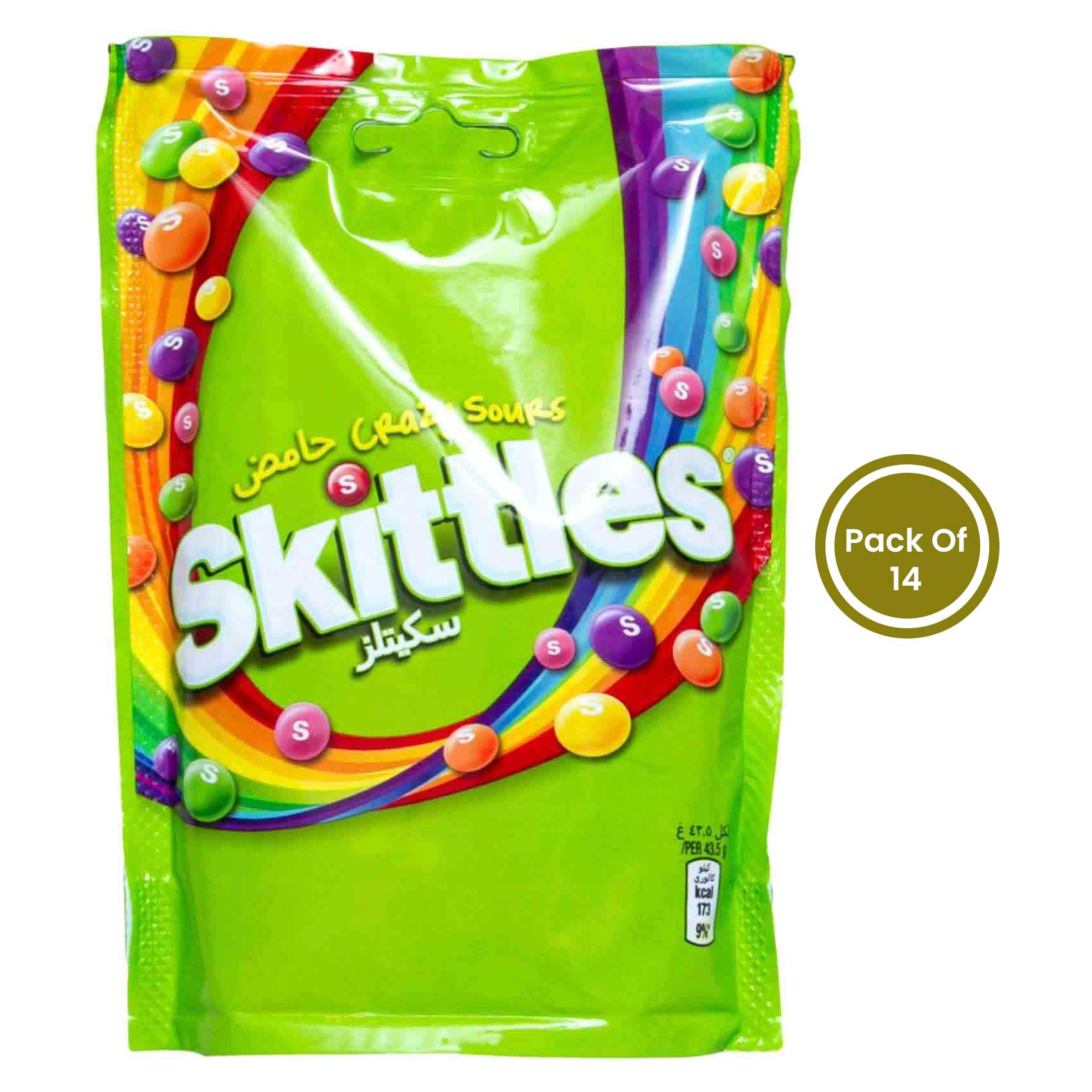 Skittles Crazy Sours Sweets Candy 174g x Pack of 14