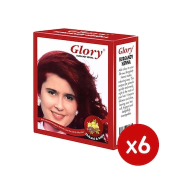 حنة جلوري برجندي للشعر، 10جم - 6 أكياس