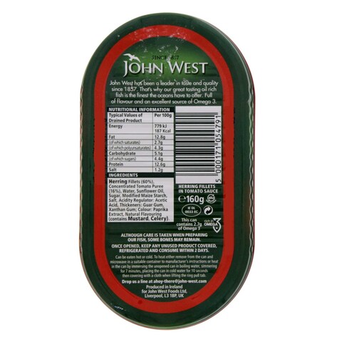 Johnwest Herring Fillets Tomato160G  - Canned Fish