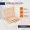 AC&amp;L Jewelry Organizer Box For Girls And Women, PU Leather 2 Layer Jewellery Storage Box Case For Earing, Necklace, Bracelet, Rings And Accessories (White)