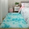 Mei Lifestyle Modern Wool Fluffy Floor Mat Carpet With Anti Slip High Pile Bottom With Upgraded Foam (Size 120&times;160cm)