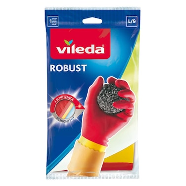 Vileda Robust Strong Gloves L Red