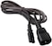 DKURVE IEC C14 To IEC C7 Power Cable - 18AWG, 2M Moulded Cable, 2.5 Amp, Black, cable For TVs, Monitors, Printers, and More