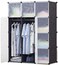 Generic Roland Diy Portable Wardrobe Bedroom Storage Organizer, Black (6 Cubes And 2 Hanging Section)