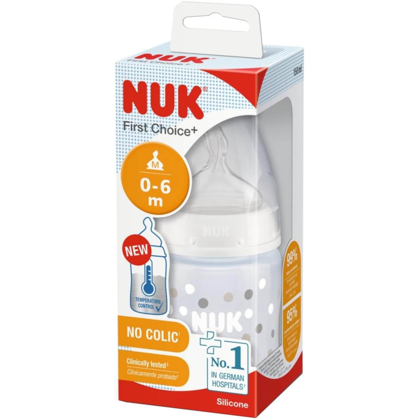 Nuk First Choice+ Winnie The Pooh Anti-Colic Feeding Bottle With Teat Clear 150ml